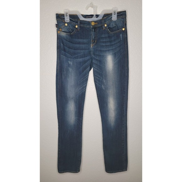 Rock Republic Denim - Rock & Republic Jeans‎ Womens 10 Mid Rise Berlin Straight Rinse Wash Blue Denim